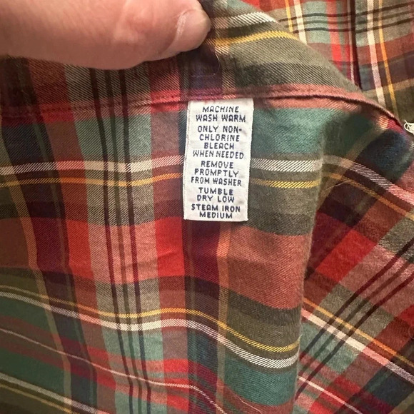 Polo Ralph Lauren Red and Green PLAID Classic Button Down Shirt Mens Large - Picture 6 of 9